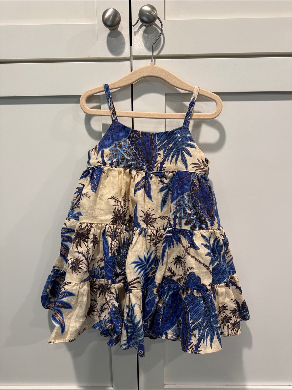 Banana Republic Blue and Cream Tropical Tiered Sundress - Toddler